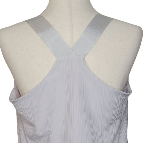 Banana Republic Gray Textured V-neck Grosgrain Ribbon Straps  Blouse Size S - Picture 5 of 9